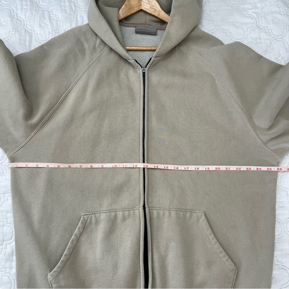 Essentials Fear of God Full Zip Hoodie Jacket Taupe XL Oversized - Picture 5 of 17